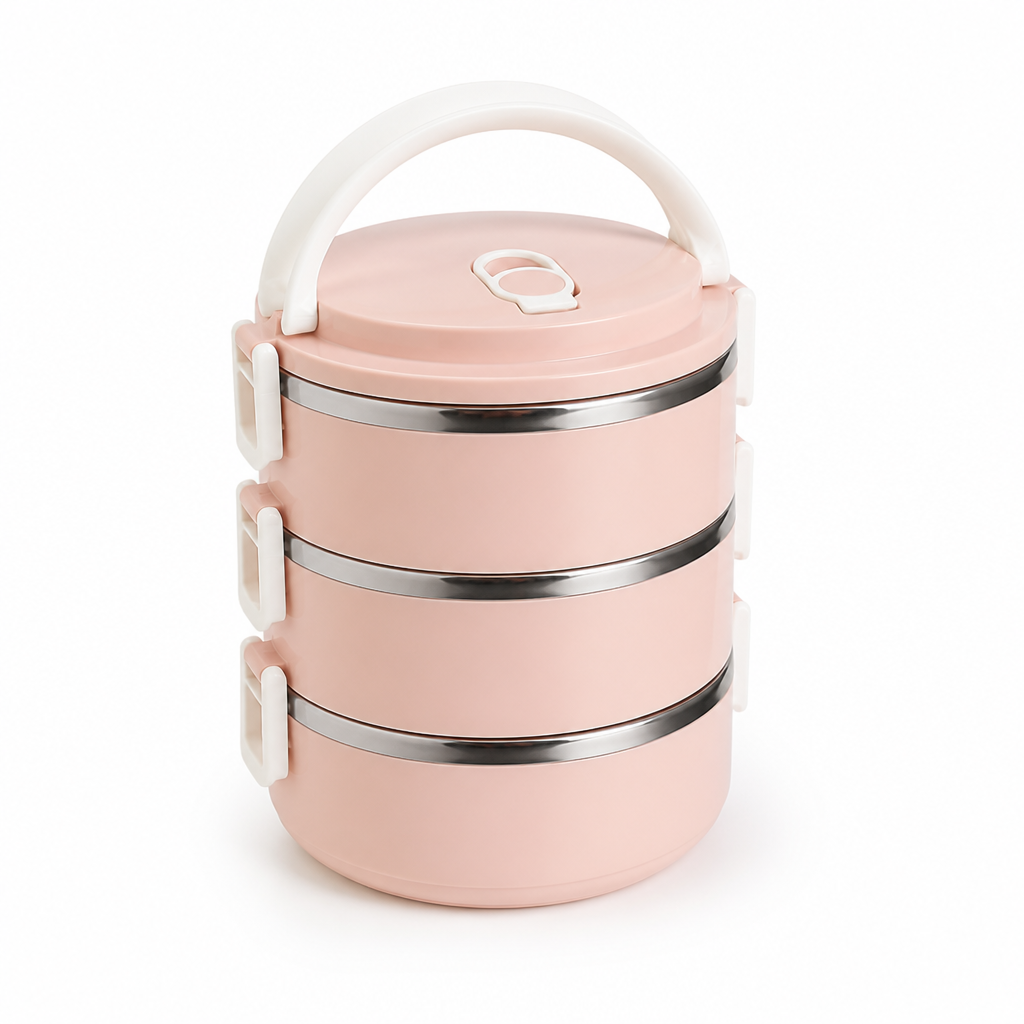 MealStack™ | Dreistöckige Lunchbox aus Edelstahl mit praktischem Tragegriff