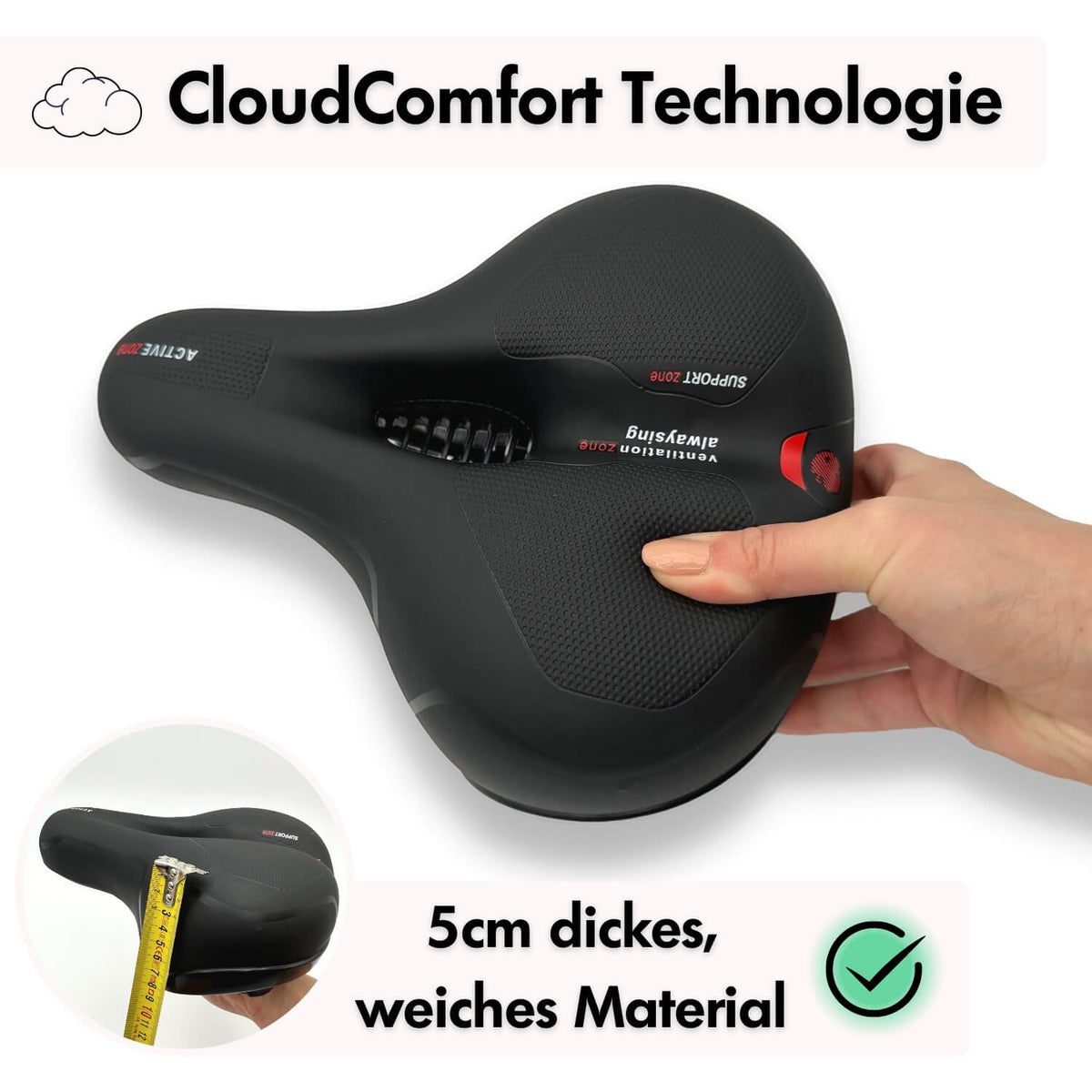 RideCushion™ | Ergonomischer Fahrradsattel mit Gel-Polsterung für mehr Komfort