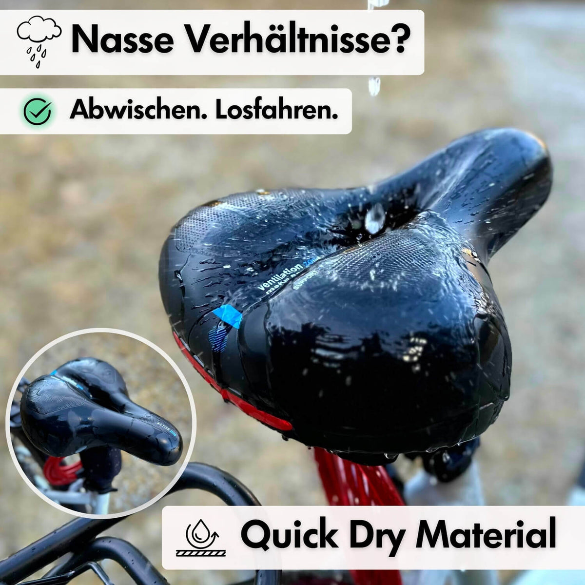 RideCushion™ | Ergonomischer Fahrradsattel mit Gel-Polsterung für mehr Komfort