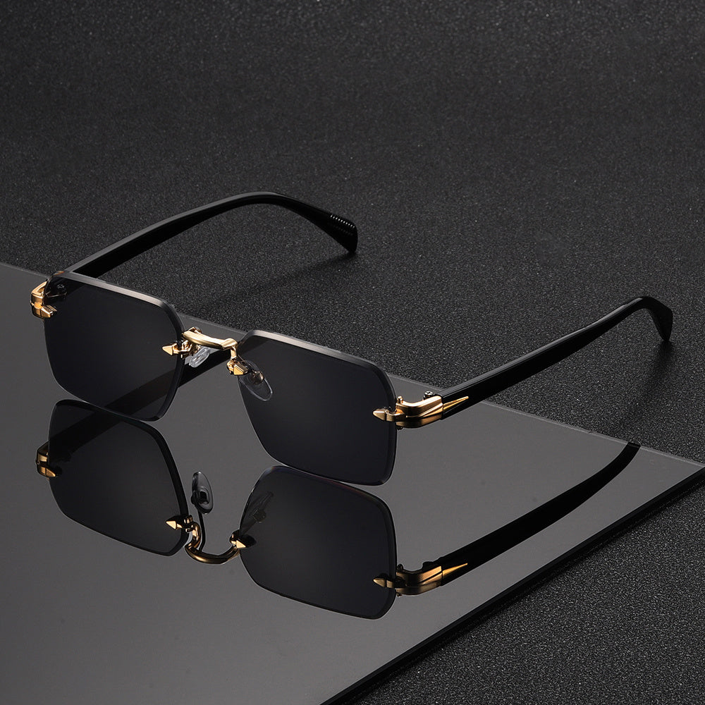 ClearFrame™ | Randlose quadratische Brille mit leichtem Metall-Kunststoff-Design