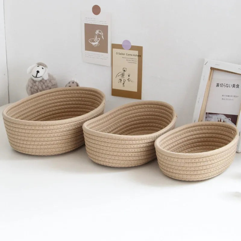 CottonNest™ | Aufbewahrungskorb aus Baumwollseil für Schreibtisch und Zuhause