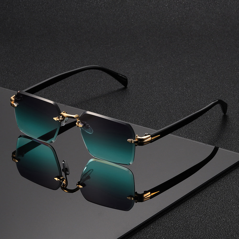 ClearFrame™ | Randlose quadratische Brille mit leichtem Metall-Kunststoff-Design