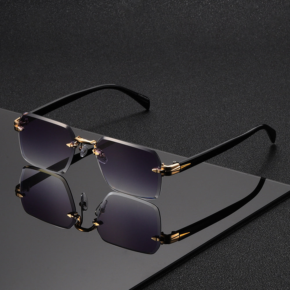 ClearFrame™ | Randlose quadratische Brille mit leichtem Metall-Kunststoff-Design