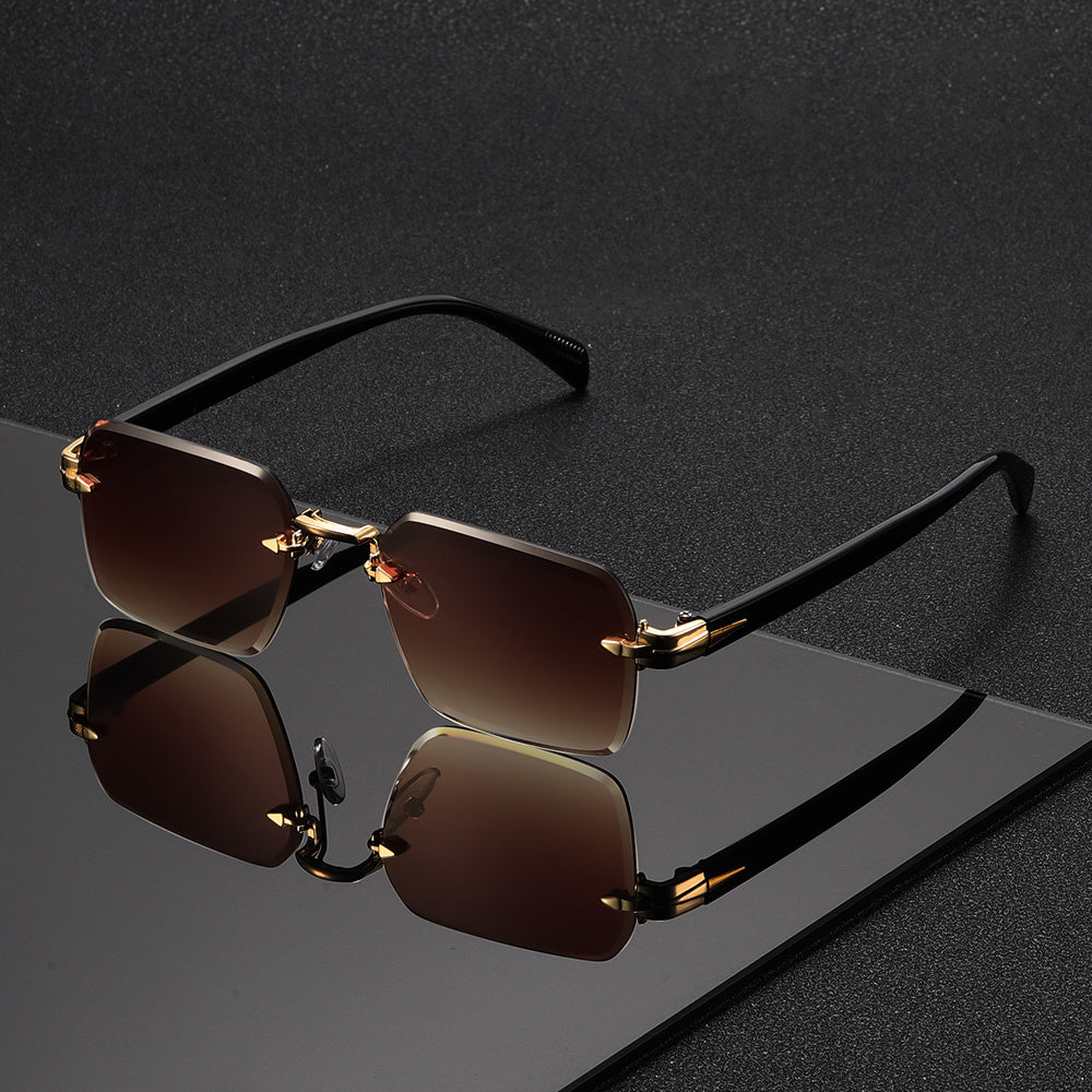 ClearFrame™ | Randlose quadratische Brille mit leichtem Metall-Kunststoff-Design