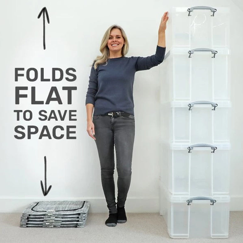 LinenStack™ | Faltbare Aufbewahrungsbox aus Leinenstoff mit Sichtfenstern