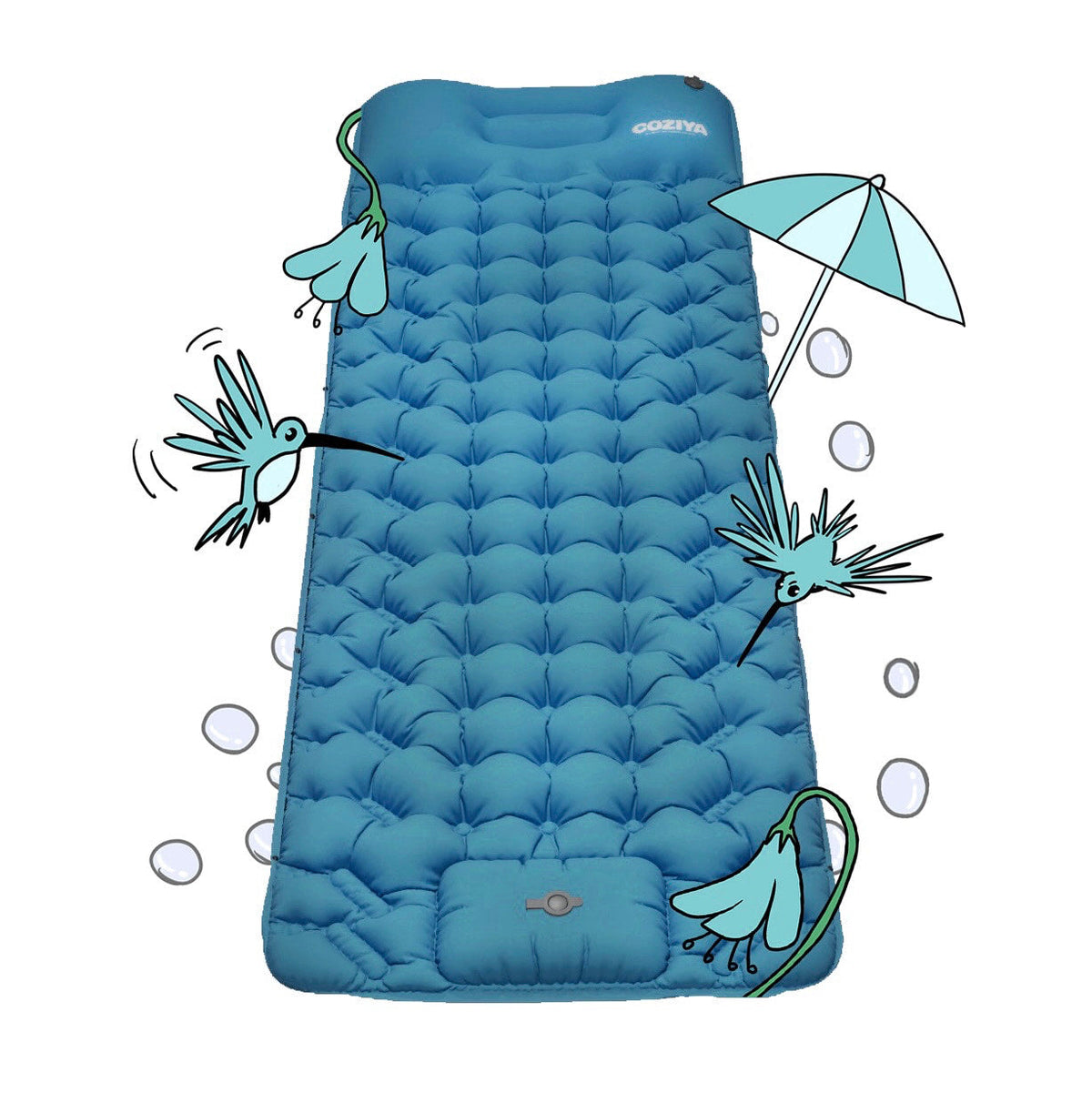 CampCloud™ | Aufblasbare Campingmatratze mit integrierter Pumpe und Kissen