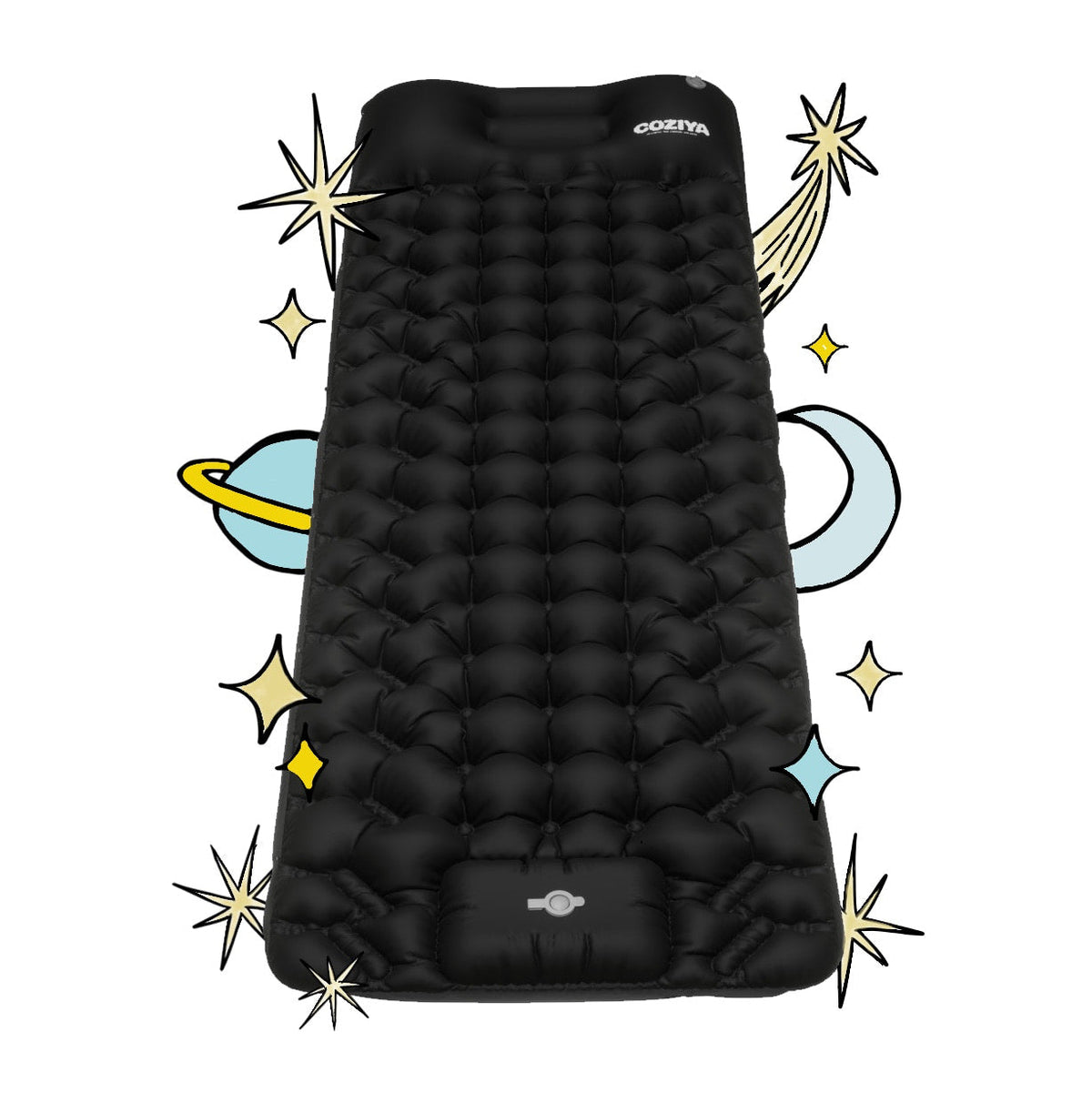 CampCloud™ | Aufblasbare Campingmatratze mit integrierter Pumpe und Kissen