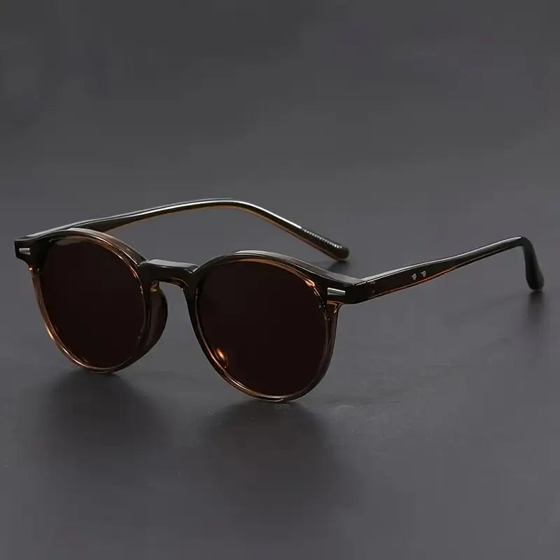 RetroShade™ | Runde Herren-Sonnenbrille im schwarz-braunen Schildpatt-Look